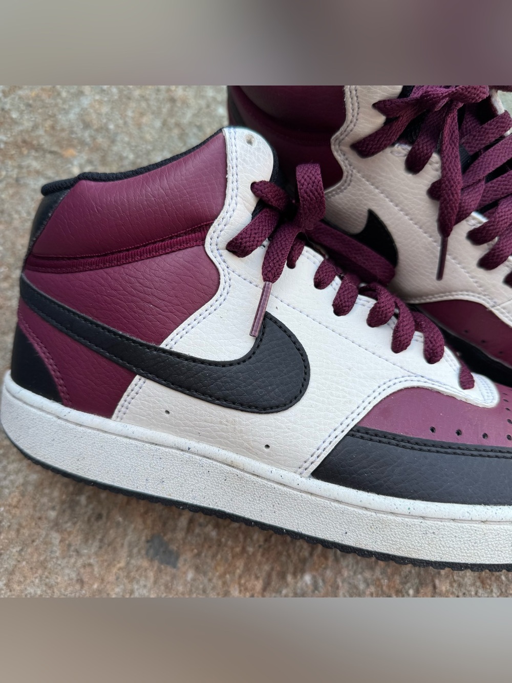 Nike Court Vision Mid Beetroot Shoes Men’s 7.5 Leather DN3577-600 Casual Active - Picture 2 of 9